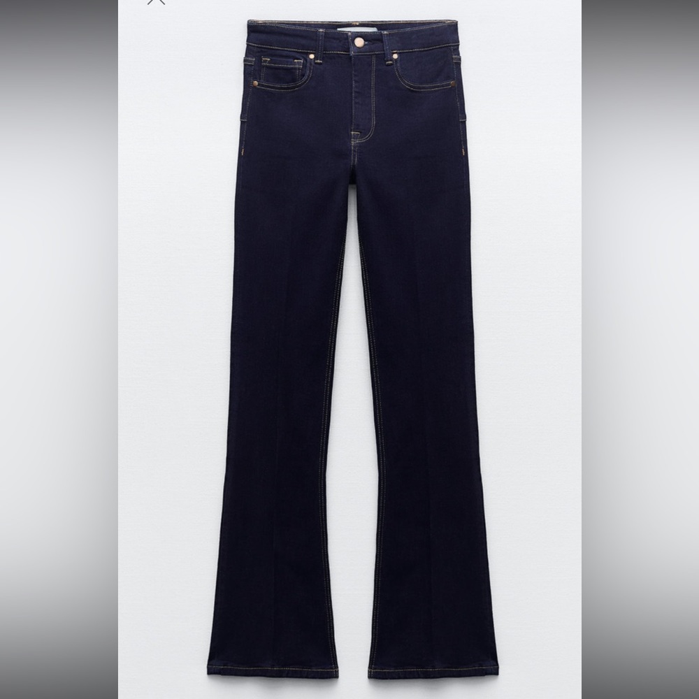 ZARA | Dark Blue | ZW High Rise Flare Jeans